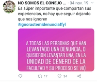 Invitación a compartir denuncias por parte del Consejo Técnico